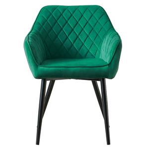 Bắc Âu sang trọng màu xanh lá cây màu xanh xám da vải phòng khách ghế bành thiết kế nhung bọc Ghế ăn với chân kim loại - Product Image 2