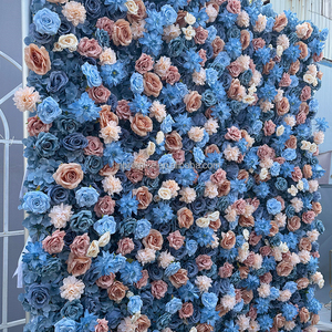Prometti decorazione di sfondo di nozze tende di rosa blu di alta qualità arrotolare la parete del fiore artificiale - Product Image 3
