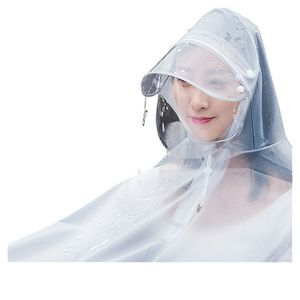 เสื้อกันฝนใส PVC ขนาดใหญ่พิเศษสำหรับผู้หญิงแจ็คเก็ตแบบใช้ซ้ำได้ฝนสำหรับปอนโชสีแดงขาวพิมพ์ลายสำหรับทัวร์กันฝน - Product Image 5