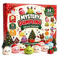 Prix direct usine, approvisionnement stable, sans pression de stock, calendrier de l'avent mystère, jouets anti-stress squishy de Noël en forme de dumpling
