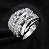 Passd diamant testeur solide S925 bijoux en argent Sterling plaqué or blanc glacé VVS Hip Hop Moissanite anneau