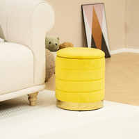 Bailey Tabouret personnalisé Ottoman de rangement rond Repose-pieds Chaise Ottoman en velours Lot de 2