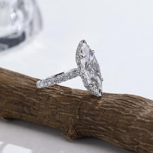 Messi Jewelry MSR-2117 18k Marquise Cut Lab Grown <b>Diamond</b> <b>Ring</b> Engagement <b>Ring</b> - Product Image 6