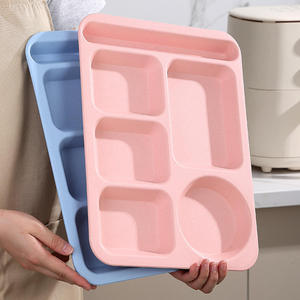 Plato de Control de Porciones con 3 <span class=keywords><strong>Divisiones</strong></span>, Material de Paja de Trigo para Platos de Comida Saludable - Product Image 1