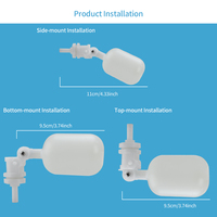 Robinet à flotteur manuel en plastique pour réservoir d'eau 1/4 po 2,85 L/min pour incubateur d'œufs commercial