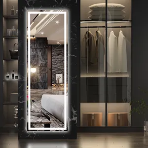 KOSMO Hochwertige Badezimmers piegel Dressing Boden Steh spiegel Ganzkörper spiegel mit LED-Licht Hintergrund beleuchtung