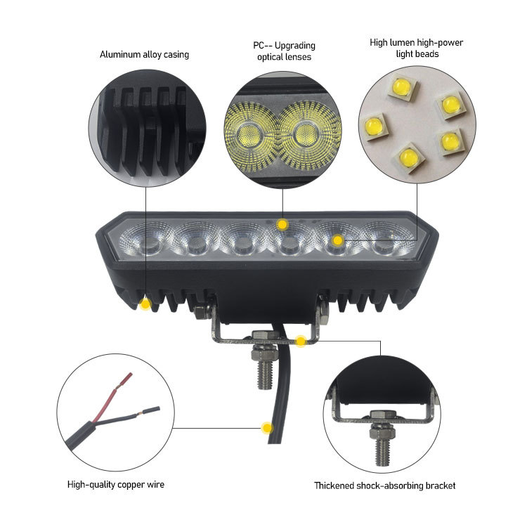New 30W 24V Aluminum LED Work Light for Trucks Tractors Offroad ATV-IP68 Waterproof 3000 Lumens Exterior Lighting