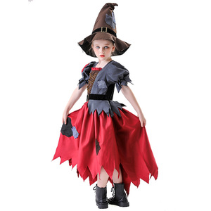 Conjunto de disfraz de bruja de Halloween para niñas con sombrero y falda, traje para fiesta de disfraces - Product Image 1