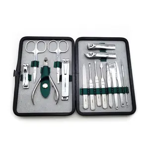 Conjunto de manicure e pedicure em 1, conjunto de manicure profissional de luxo com 15 peças