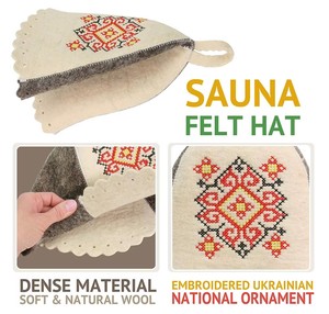 Casquette de sauna russe en feutre de laine originale de qualité supérieure avec logo brodé personnalisé pour hommes et femmes, idéale pour la sudation thermique et la vapeur. - Product Image 5
