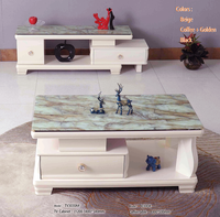Ensemble table basse design et meuble TV, combinaison table basse et meuble TV minimaliste, table basse moderne pour salon