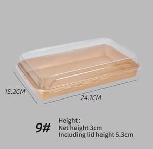 食品级一次性硬式牛皮纸寿司盒带盖可生物降解可回收外卖包装 - Product Image 6