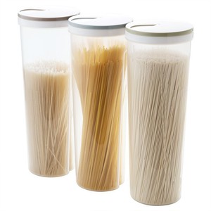 Cylindrical Transparent Food Storage Container With Clip On Lid For Grains Noodles Snacks Airtight Design 3 Sizes Available - Product Image 5