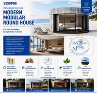 Villa de Luxe Européenne en Bois 2026 avec Verre Teinté Doublement Isolé pour Extérieur, Écologique, Utilisation Hôtelière, Taille Personnalisable