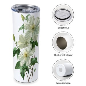 Stainless Steel Tumbler 20oz Vacuum <b>Insulated</b> Custom Printed Floral Design Portable <b>Cup</b> - Product Image 4