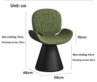 Chaise de maquillage moderne pour chambre à coucher, tabouret pivotant avec dossier pour coiffeuse de chambre de fille - Meuble de chambre durable