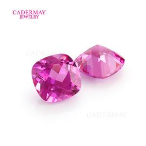Cadermay Jewelry Synthetic Zircon Cushion Cut Light Rose Pink Loose Gemstone For Jewelry Making - Product Image 2