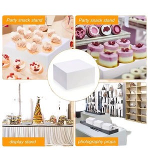 Jihong bán buôn trắng vuông Acrylic <span class=keywords><strong>Riser</strong></span> Cube Wedding party Snack giá tự chọn Acrylic trường hợp kích thước tùy chỉnh - Product Image 2