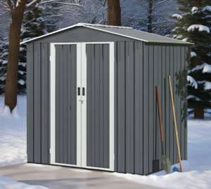 Abri de <span class=keywords><strong>jardin</strong></span> extérieur durable en métal et bois traité sous pression, résistant aux rongeurs, facile à assembler, idéal pour garage - Product Image 6