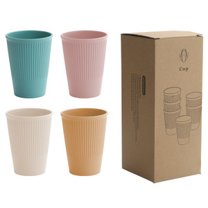 12oz Smooth PP Cup BPA-Free Plastic Vertical Grain Easy to Handle Toothbrush Cup Stackable Assorted Colors Color Box Packaging - Product Image 2