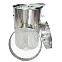 Réservoir de stockage de miel en acier inoxydable de qualité alimentaire Fengtai 30L/50L/100L avec double tamis, outil de traitement apicole