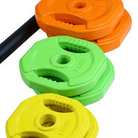 Barre de musculation personnalisée avec logo couleur, poids de 20 kg, disques de 5/2,5/1,25 kg, accessoires de gym unisexes, poids libres