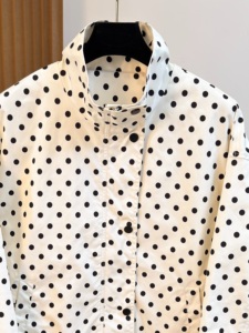 Chaqueta Casual para Mujer con Cremallera Tejida y Estampado Aleatorio de Lunares de Poliéster, Nueva Moda de Primavera y Otoño - Product Image 2