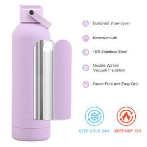 Botellas de agua personalizadas Soft Touch de 750 ml, de acero inoxidable, con doble pared aislante, deportivas, azules, para gimnasio. - Product Image 6