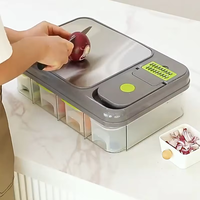 Custom LOGO Handmatige Multifunctionele Drie-in-één Voedselhakker Container Fruit- en Groentesnijder Ui-Aardappel Snijder