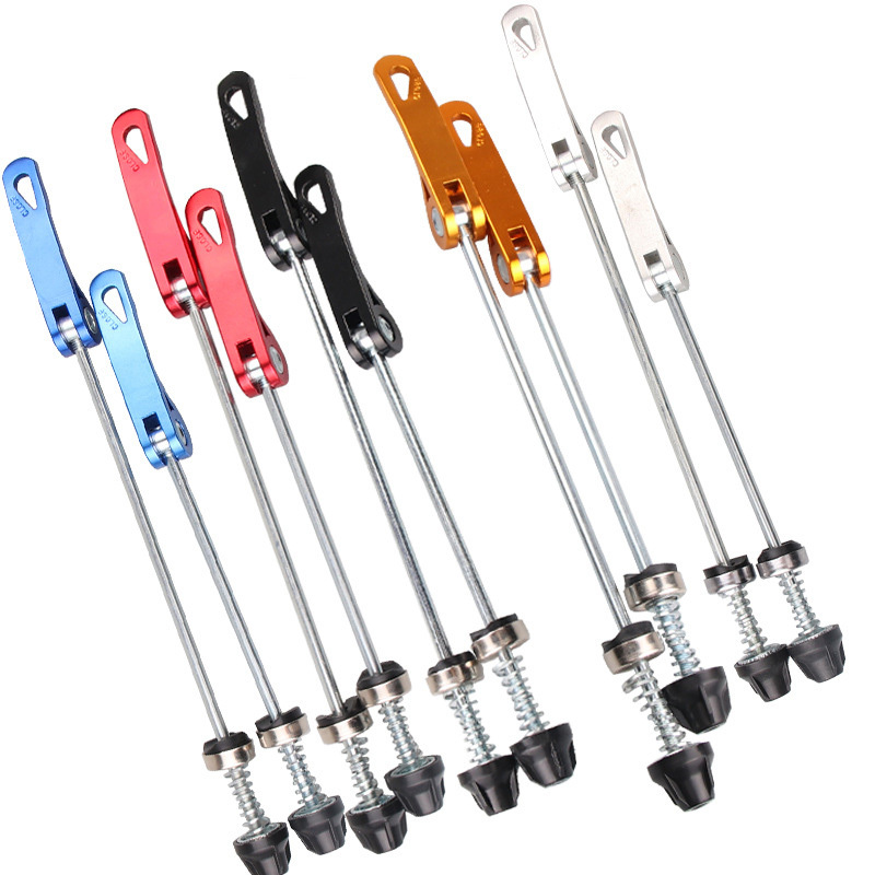 TDR Bike Wheel Hub Skewer Set – Front & Rear Quick Release Axles (Black)
