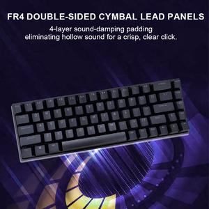 Tùy Chỉnh Lập Trình Từ Xách Tay Màu Đen Loại C Có Dây 68-Key 65 Phần trăm Chơi Game Cơ Khí Bàn Phím Với RGB Backlit - Product Image 5