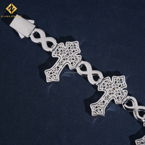 Custom Made Rapper Multi Color Moissanite Cuban <b>Bracelet</b> Sterling Silver 925 Luxury Hip Hop Cuban <b>Infinity</b> <b>Bracelet</b> Men Jewelry - Product Image 5