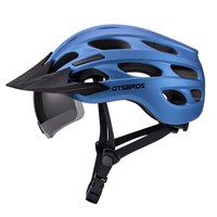 Casco de Ciclismo para Adultos con Visera Doble y Luz LED en el Borde de la Visera Magnética
