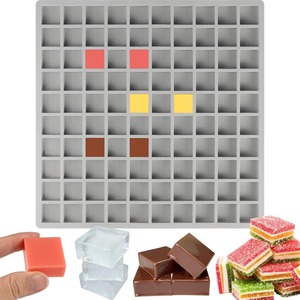 Moldes de Silicona Cuadrados Mini de 100 Cavidades para Chocolate, Dulces, Gomitas, Caramelos, Gelatina, Cubitos de Hielo y Golosinas para Mascotas - Product Image 4