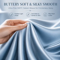 Ensemble de draps en Tencel Lyocell 300TC 100% en gros, soyeux et rafraîchissant, en satin d'eucalyptus, 4 pièces, personnalisable OEM, faible MOQ 50