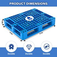 Palette en plastique à haute capacité de charge, surface grillagée facile à nettoyer, palette en plastique industrielle pour chariot élévateur, pour le transport de marchandises en usine