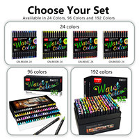 Ensemble de stylos pinceaux aquarelle à double pointe en gros, marqueurs de dessin et de lettrage, marqueurs liquides droits, stylo multicolores avec logo
