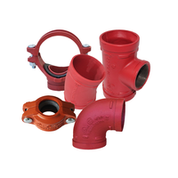 Pour les raccords à bride de lutte contre l'incendie en fonte ductile FM certifiés UL haute pression 45/35 degrés coude fileté raccords de tuyauterie égaux