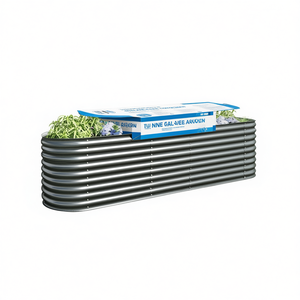 Bac à légumes surélevé en acier galvanisé gris 126 x 31,9 x 31,9 pouces pour jardinage extérieur - Product Image 1