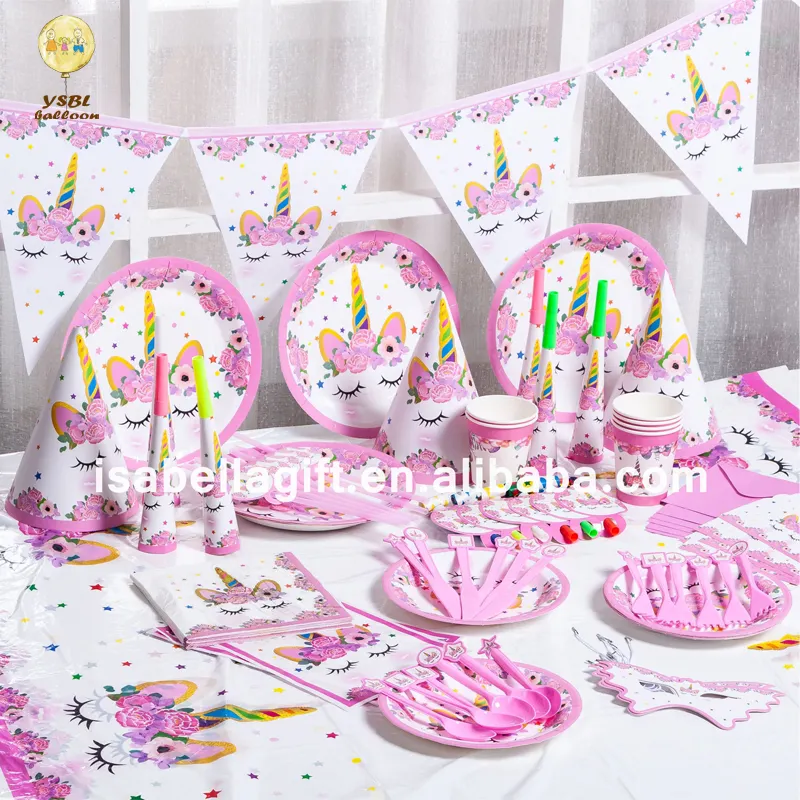 Yiwu Fábrica Top Seller 2019 Aniversário Decoração Presente Design Kids Party Supplies Com Desenhos Animados temáticos