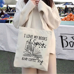 Sac fourre-tout en toile vintage personnalisable pour femme avec fermeture éclair réutilisable, idéal pour les voyages et le shopping printaniers - Product Image 3