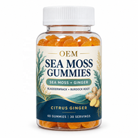 Gummies de mousse de mer avec sureau, vinaigre de cidre et algues de baleine, superaliment sans sucre pour le soutien intestinal et immunitaire, 60 unités