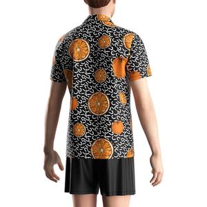 เสื้อโปโลพิมพ์ลายดอกไม้ชายหาดสไตล์ฮาวายสำหรับผู้ชายพร้อมโลโก้แบบกำหนดเอง - Product Image 6