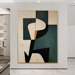 Personalizzare incorniciato naturale Beige marrone nero strutturato fatto a mano tela astratta arte della parete decorazione pittura a olio per la casa soggiorno - Product Image 5
