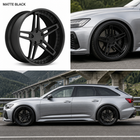 Rines Cóncavos de 5 Brazos Forjados a Medida Viaol, de 2 Piezas, 19 20 21 22 5x112 5x114.3, Acabado Negro Brillante, Compatibles con Nissan GTR BMW M4
