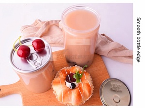 Lata de plástico transparente desechable, tapa de aluminio para bebidas, té de burbujas, café helado, batidos, ensalada fría, leche, jugo de Chocolate - Product Image 6