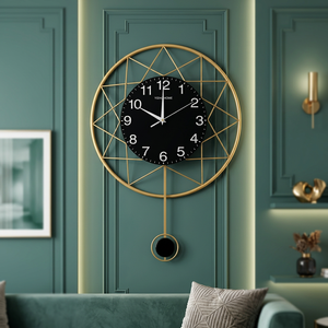 Ak Brass Luxury Handmade Quartz Needle Metal <b>Wall</b> <b>Clocks</b> Nordic Flower Design for Living Room Home Decor Battery Powered - Product Image 2