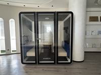 Cabines de bureau préfabriquées UNIBOOTH, certifiées ASTM E84 Classe A, résistantes au feu, certifiées ISO 23351, insonorisées 33 dB, cabine de confidentialité, assemblage rapide