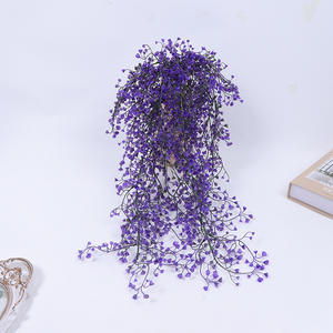 80cm Kunstmatige Hangende Bloemplant Rank Gouden Belwilg Paarse Groene Bladeren Huis Tuin Wanddecoratie Hangplant - Product Image 3