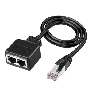 Ethernet Splitter RJ45 1 Male to 2 Female Network Adapter Ethernet LAN Network Connector Extension Cable